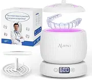 [AFANSO] Ultrasonic Retainer Cleaner, 50kHz Retainer Cleaner Machine for Dentures, Aligners, Mouth Guards, Braces, Jewelry, 4 Modes Digital Ultrasonic Cleaners with Removable Base and Top Cover