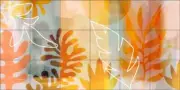 Plant Pattern Tile Backsplash Andrea Haase Art Ceramic Mural OB-HAA0770a