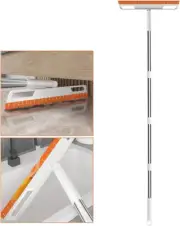 56In Floor Squeegee Household Broom with 4 Removable Poles 180-Degree Adjustable