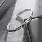 Engraved Fish Bangle Bracelet 925 Sterling Silver Adjustable Bangle
