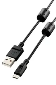 ELECOM Digital Camera USB Cable MicroB Ferrite Core 0.5m DGW-AMBF05BKNEW
