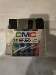 Vintage CMC 3.5 MF 2HD Micro Diskettes IBM Formatted Fkoppy Disks 25 Pack Sealed