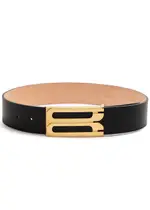 Victoria Beckham Jumbo Frame Leather Belt - Black L