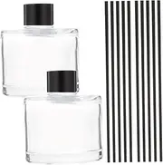 Mobestech 1Set Refillable Perfume Diffuser Bottles with Aromatherapy Sticks Elegant Design for Home Office Spa and Present Giving