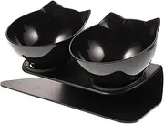 Toddmomy Double Pet Feeder Bowl Neck Protection Design Safe and Durable Cat Dog Feeding Station for Easy Cleaning Non Slip Base for Home Use