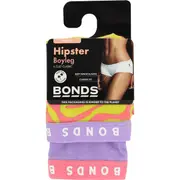 Bonds Ladies Hipster Boyleg Size 12 Assorted 2 pack