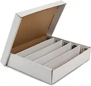 Graded Card Storage Box Sport Trading Card Corrugated Cardboard Holder Container Holds 5000 Count(White Corrugated Paper)
