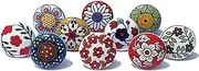 Royal Kraft Vintage Hand Painted Ceramic Pull Knobs for Kitchen Cabinet, Door & Drawer, Wardrobe, Cupboard (Set of 10) Sknob001