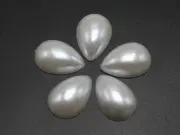 200 Pure White Tear Drop Half Pearl Bead 10X14mm Flat Back Scrapbook Craft