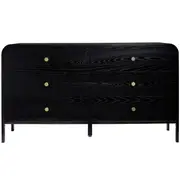 [James Lane] Soho Dresser Black - 6 Drawer