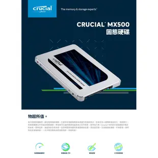 【Micron 美光】Crucial MX500 1TB 2.5吋 SATAⅢ SSD 固態硬碟