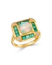 Bloomingdale's Fine Collection Opal, Emerald & Diamond Statement Ring in 14K Yellow Gold