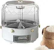 Rice Dispenser Rotation | Large round bean container, 360° rotating candy dispenser, 6 grit rice dispenser for cabinet closet, allows easy access to desired rice varieties while maintaining