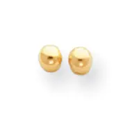14K Yellow Gold Hollow 3mm Ball Stud Earrings Push Back Madi K Childrens Jewelry