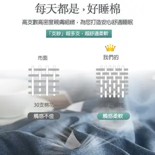 【床寢時光】台灣製100%純棉被套床包枕套組/鋪棉兩用被套床包組(單人/雙人/加大-藍羽)