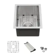 13" Undermount Kitchen Sink: Stainless Steel, Single Bowl