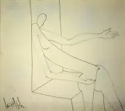 Luis Miguel Valdes Cuban artist 2002 original hand signed drawing pen paper uniq