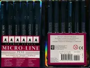 Micro-Line Studio Series Pens 6 piece NEW Black Archival
