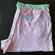 BRAND NEW WOMENS PETER ALEXANDER PINK AND GREEN PYJAMA SHORTS SIZE 2+ (20-22)