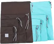 8 Pcs Waterproof Nylon Drawstring Bags for Travel, Sports, Storage - Assorted Colors, Lightweight and Durable, Ideal for Shoes, Accessories, and More