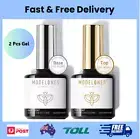 Gel Top Coat and Base Coat, 2Pcs 10ml Gel Nail Polish No Wipe Top Coat Set