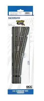Bachmann #4 Right Hand E-Z Track Turnout, Decoder-Equipped - HO Scale