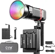 GVM RGB Video Light LED, Handheld 60 W COB Photo Light with App Control, 2700 K - 6800 K Studio Light with 12 Light Effects, 49300 Lux/0.5 m Video Lamp for Studio YouTube Outdoor Photography,