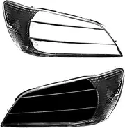 CLZCNQLX Car Headlights Lens Shell Auto Front Headlamp Cover Glass Lamp Shade Compatible for Lexus is IS200 2004 2005 Transparent Lampshade Housing(Gold)