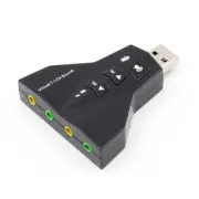 USB to Dual 3.5mm Audio Mic External SoundCard Adapter Supports Virtual 7.1 S...