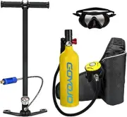 Scuba Diving Oxygen Tank 1L Cylinder Underwater Breather w/ Dive Mask Inflator