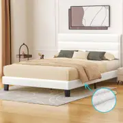 ALFORDSON Bed Frame Double White Boucle