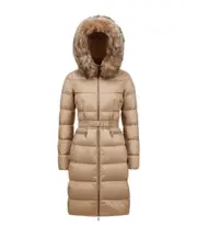 Moncler Boedic Logo Patch Zip-Up Jacket 4 camel beige