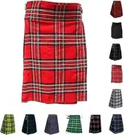 [BRAW CLANS TARTANS] Mens Value Scottish Traditional Stag Party Kilt Walk 5 Yard Tartan Kilts | Regular (Length: 24 Inch)