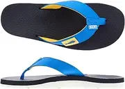 [Scott Hawaii] Men's Hanapa'a Reef Walking Slipper | Fish Design Strap | Waterproof White Bottoms Non-Marking | No-Slip Boat Sandal | All Day Arch Support Comfortable Flip Flops