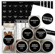 Black Round Spice Labels for Lids - 140 Minimalist Spice Jar Labels for Spice Containers - Waterproof Kitchen Labels for Spice Jars - Spice Organisation Labels Herb Seasoning Pantry Labels Spice Rack