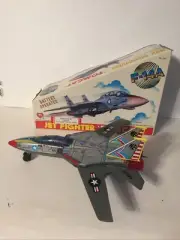 VINTAGE TIN BATTERY OPERATED F-14A TOMCAT FIGHTER JET MIB