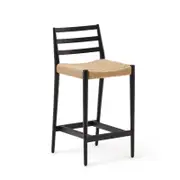 ANALY Stool in oak black finish with paper rope seat