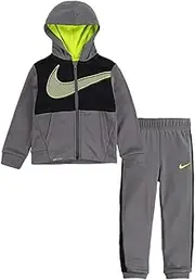[Nike] Boy`s s Full Zip Hoodie & Jogger Pants Set (Gunsmoke(86F410-G4T)/Black, 4)