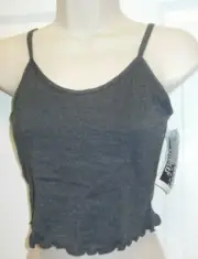 cotton spandex lettuce leaf hem camisole top gray 93366 bra lined child sizes