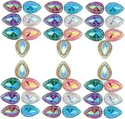 SHINEOFI 100pcs Teardrop Crystal Rhinestones Flatback Gems for DIY Jewelry Making Wedding Decorations Handbag Charms Elegant Resin Drill Accessories
