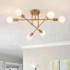 Semi Flush Mount Ceiling Light Fixture, 6 Lights Modern Sputnik Chandelier Ceili