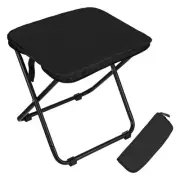 11-inch Portable Folding Chair Retractable Compact Lightweight Stool [Black]