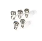 Wholesale 5pc 925 Solid Sterling Silver Labradorite Ring Lot S884
