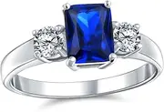 [Bling Jewelry] Art Deco Cocktail Style Statement Green Garnet Amethyst Gemstone Emerald Cut Engagement Ring for Women Yellow Rose Gold Plated .925 Sterling Silver