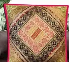 24" RICH VINTAGE SARI SEQUIN BEADED ACCENT FLOOR THROW CUSHION PILLOW COVER