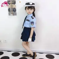 在飛比找蝦皮購物優惠-兒童表演服 兒童扮演服 兒童小軍裝交警演出服小警察制服男女童