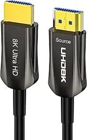 8K Fiber Optic HDMI Cable 30FT, HDMI 2.1, 48Gbps Ultra High Speed, 8K@60Hz 4K@120Hz, Unidirectional Active HDMI Cord (30FT)