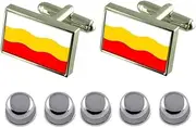 [Select Gifts] Shirt Dress Studs Decin City Czech Republic Flag Cufflinks