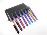High Quality Eyelash Extension,Multi Purpose Tweezers 8 Piece Set, Multi Color