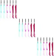 Healeved Sets Folding Eyelash Combs Metal Eyebrow Comb Makeup Brush Plastic Handle Portable Easy Cleaning for Travel Pcs Random